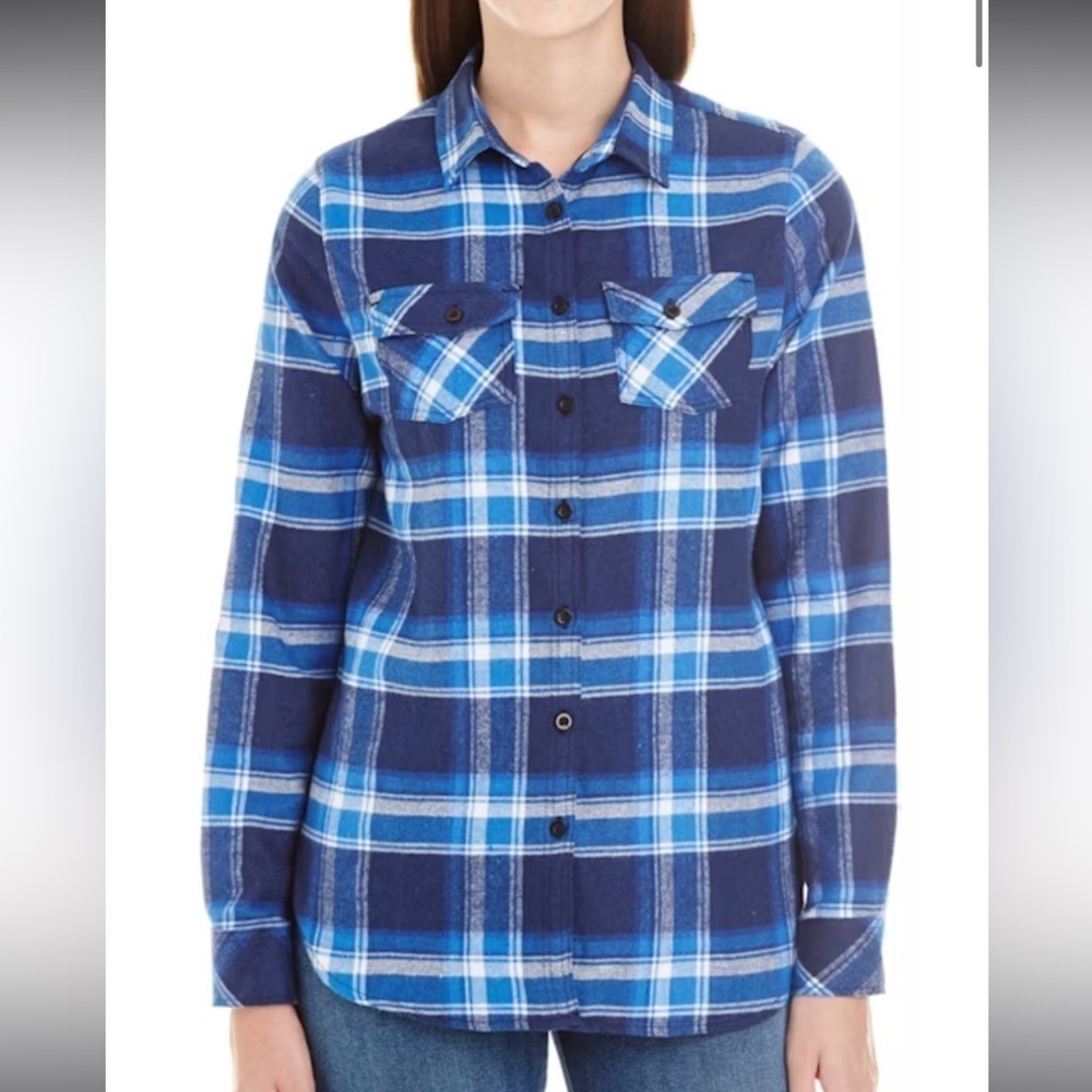 Burnside Target Flannel Long Sleeve Button Down Womens Size Small